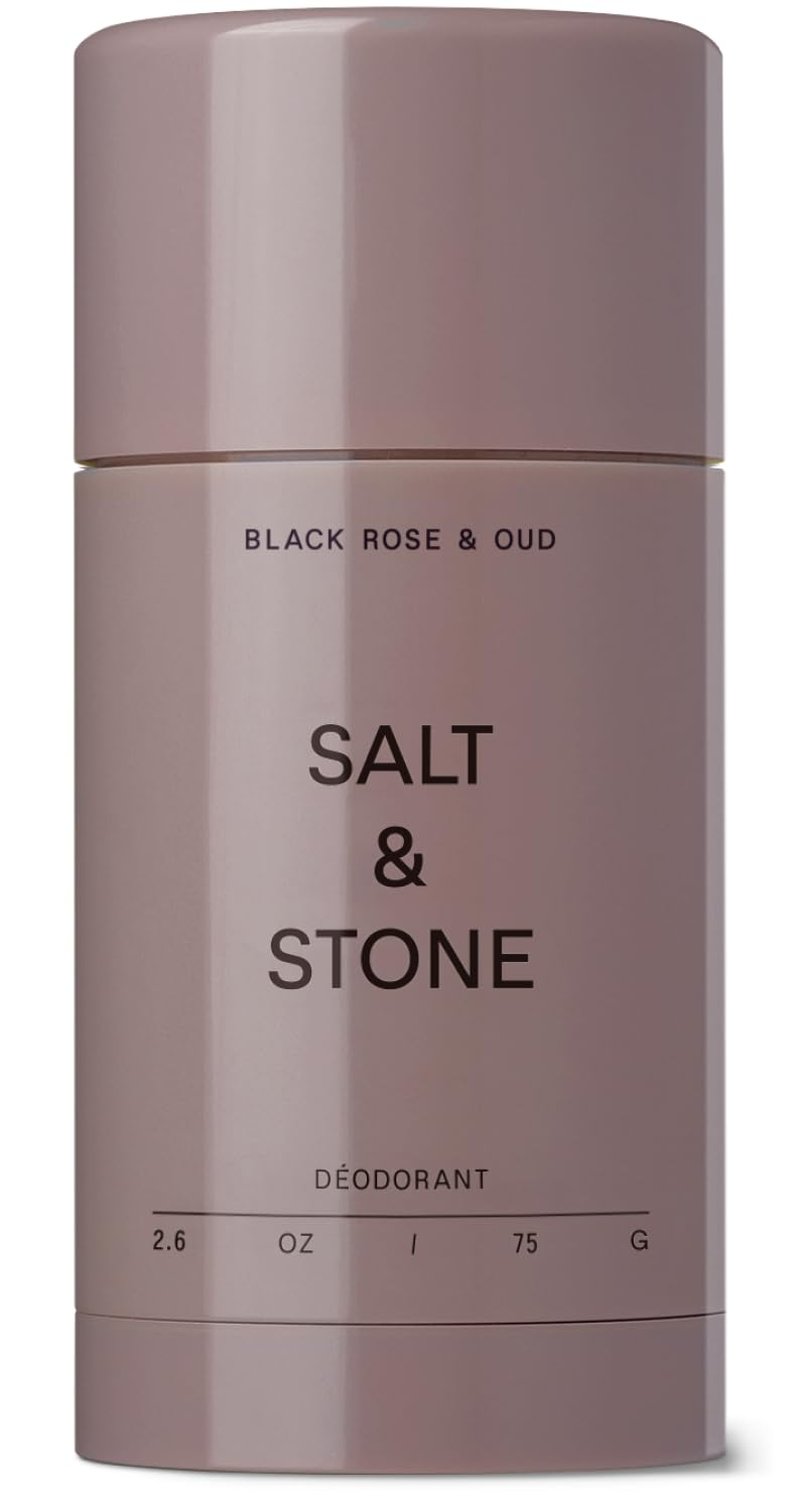 Salt & Stone Aluminum Free Deodorant | Extra Strength 48 Hour Protection for Women & Men | Made with Seaweed Extracts, Niacinamide & Prebiotics | Black Rose & Oud
