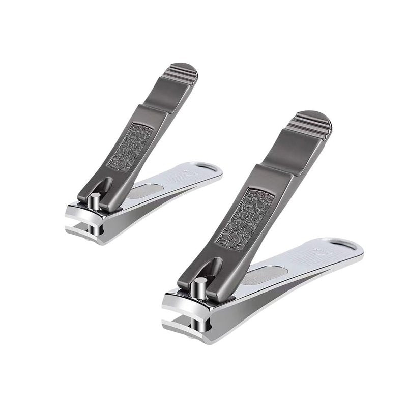 BMAGFSC 2 Pack Nail Clippers Set, Sturdy Fingernail Clipper and Toenail Clipper, Durable Nail Cutters Gifts for Men and Women (Brown)