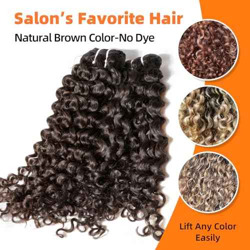 Clytie Raw One Donor Natural Brown Curly Bundle Human Hair, 5 Years Lasting Tight Curly Bundle Human Hair Dark Brown Real Unprocessed Virgin Human Hair Deep Curly Weave Sew in 1 Single 16 Inches
