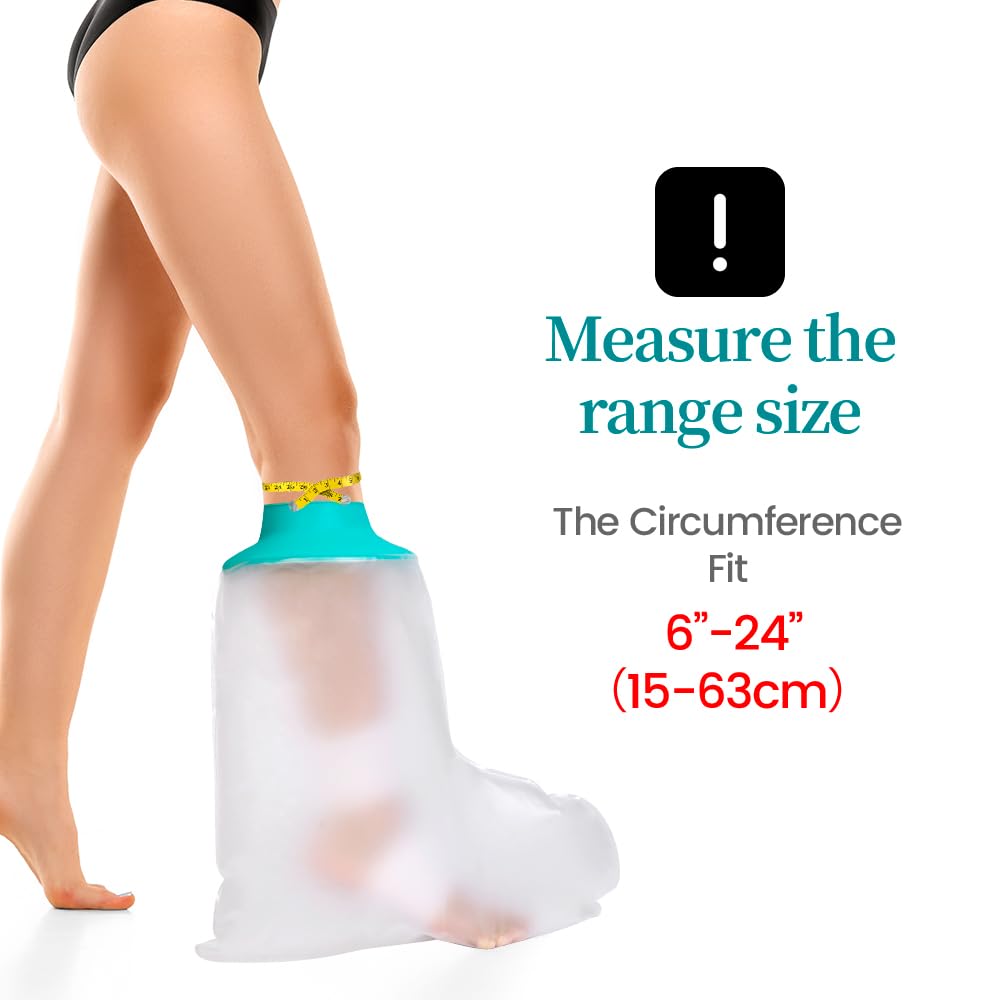 CIVJET Cast Covers for Shower Leg, Waterproof Cast Cover for Showering, Cast Protector for Shower Leg Adult, Shower Boots for Foot after Surgery, Ankle, Foot (Diameter - 7.9")