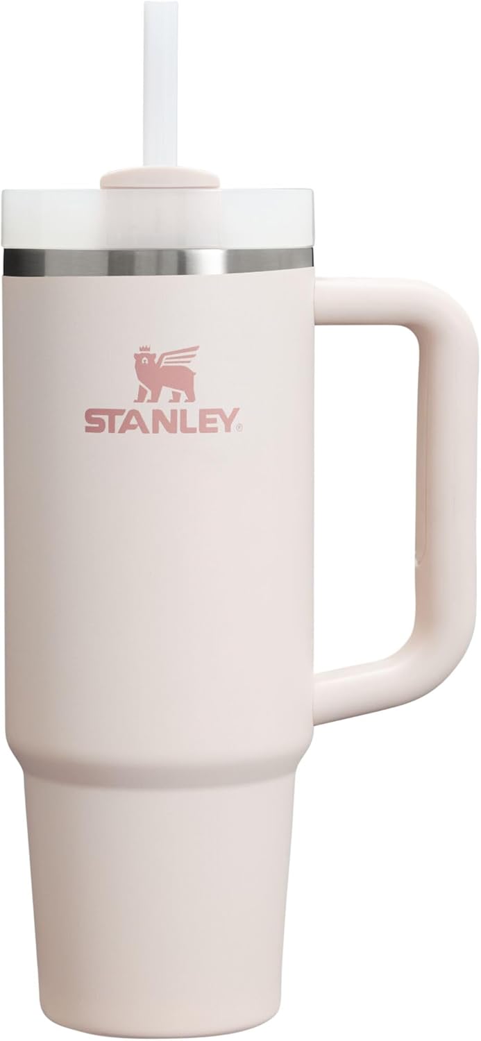 Stanley Quencher H2.0 Tumbler - Insulated Stainless Steel 30 oz | Handle, Straw & Cup Holder Compatible | Rose Quartz 2.0