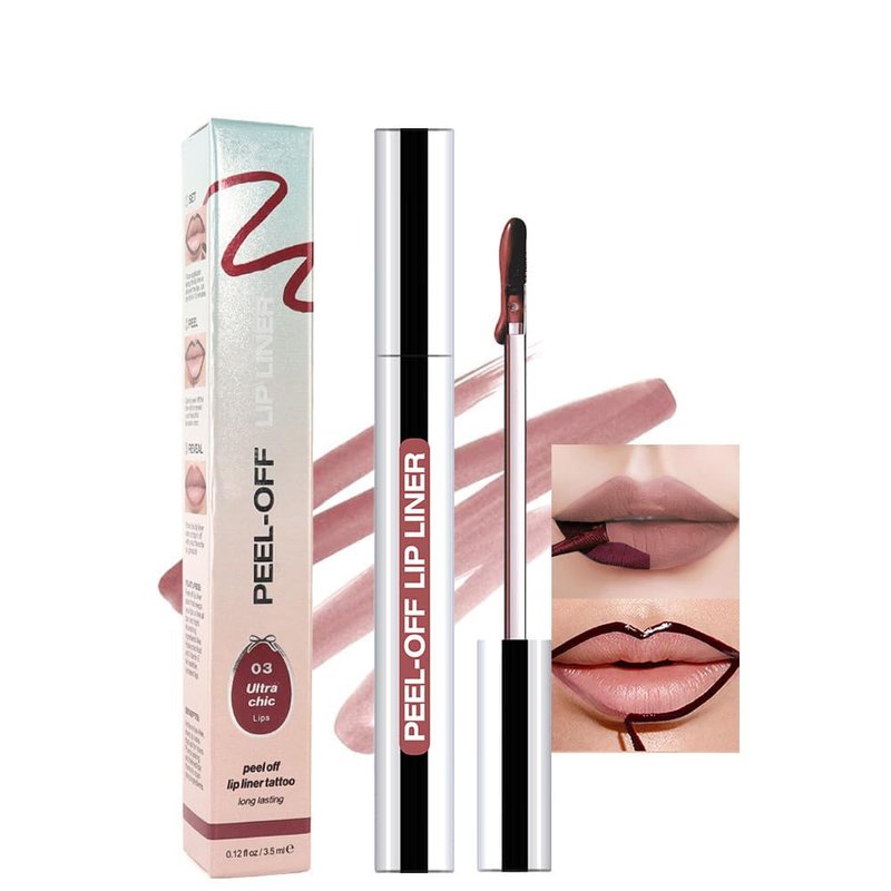 JUAAZIN Matte Liquid Lip Stain Peel Off Lip liner Tattoo, Brownish Red Matte Peel Off Lip Stain, Long Lasting Waterproof Lipstick Lip Gloss Stain, Transfer-proof for All Skin Types, 0.12 fl oz 03#