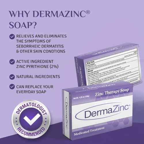 DermaZinc Therapy Soap, Zinc Soap for Skin, Skin Disorder Relief for Psoriasis, Dermatitis, Eczema, and Other Condition Symptoms (Pack of 10)