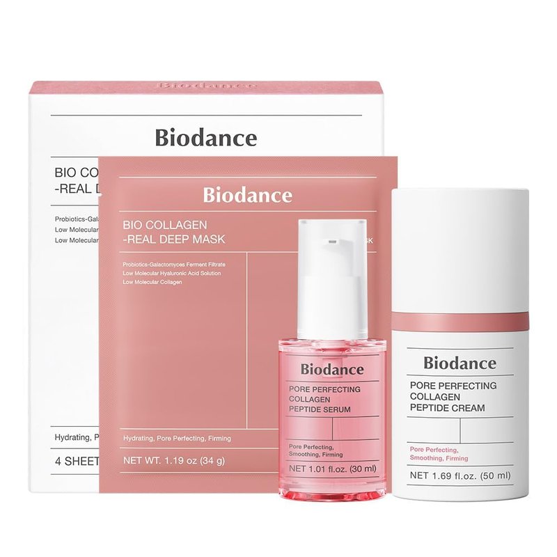 Collagen Trio Set - Bio Collagen Mask, Peptide Serum & Cream for Plump, Glass Skin | Korean Skin Care Essentials