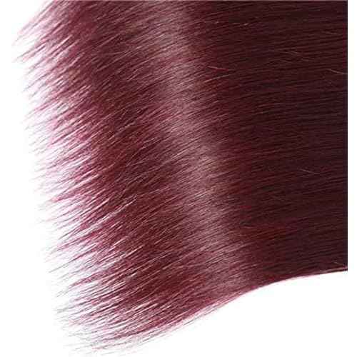 Brazilian Virgin Human Hair Bundles Burgundy 99J Straight Wave Bundles Human Hair 26 28 30 inch Unprocessed Brazilian Wine Red Quick Weave Hair for Black Women