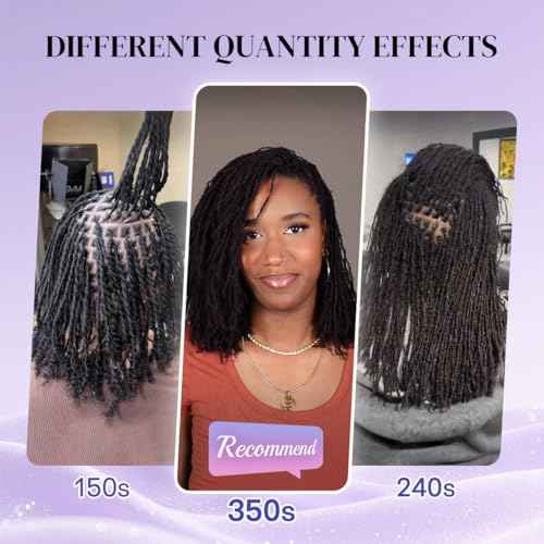 Sisterlocks Locs Extesnions Human Hair 0.2cm Thickness Micro Curly Tips, Full Handmade Interlocking Permanent Soft Dreadlock Extensions Natural Looking Locs (1B# 0.2cm, 10 Inch 70 Strands)