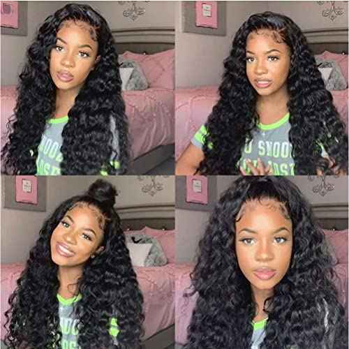 Loose Deep Wave Lace Front Wigs Human Hair Pre Plucked Curly 13x4 Lace Frontal Wigs for Black Women Human Hair 16 Inch
