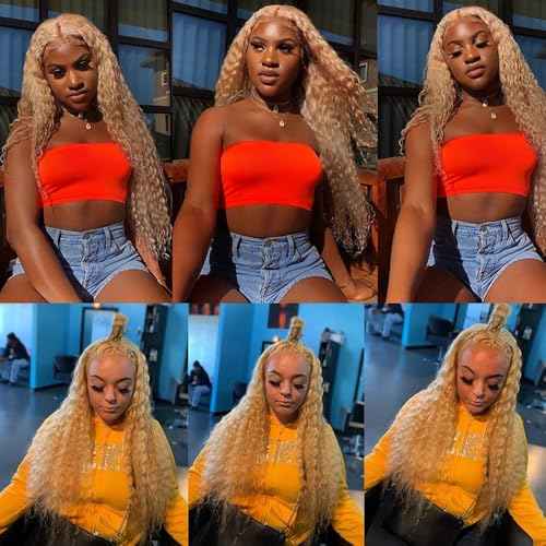 30 32 34 inch P27/613 Human Hair Bundles 613 Water Wave Bundles Blonde Wet and Wavy Human Hair Extensions 300g