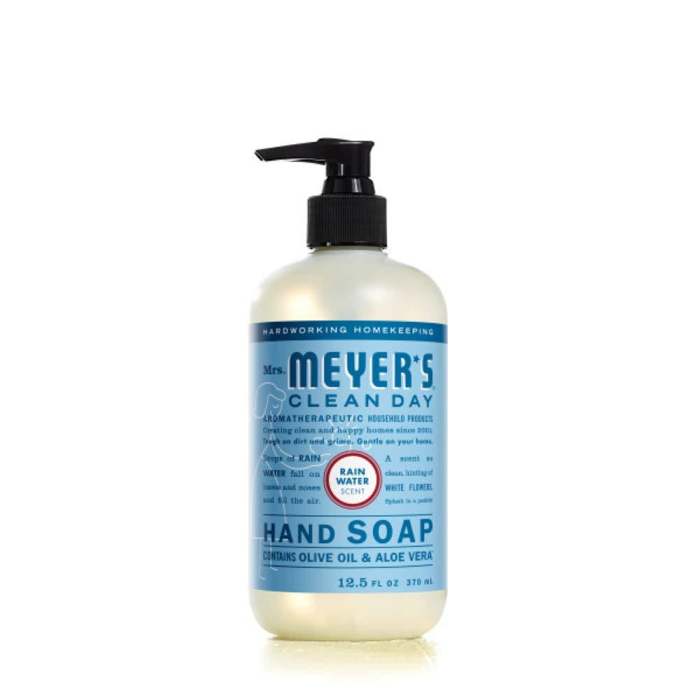 MRS. MEYER'S CLEAN DAY Hand Soap, Made with Essential Oils, Rain Water, 12.5 fl. oz - Pack of 6