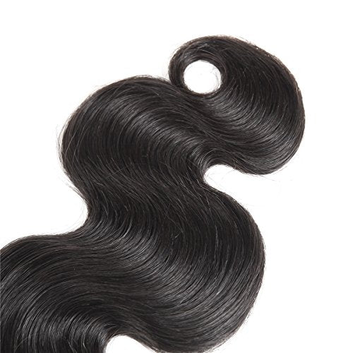 ISEE Hair 8A Unprocessed Brazilian Virgin Body Wave Human Hair One Bundles 100% Unprocessed Human Hair Extensions Natural Black (28'')