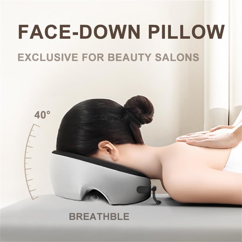 chislim Face Down Recovery Pillow with Adjustable Strap for Eye Surgery & Vitrectomy | Prone Sleeping Headrest with Removable Cover | BBL Post-Surgery Support Equipment (Grey)