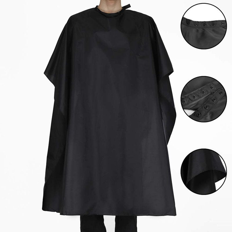 Black Waterproof Hair Salon Cape Professional Barber Cape with Metal Snap Closure Hair Cutting Cape (Black-10 Pack)