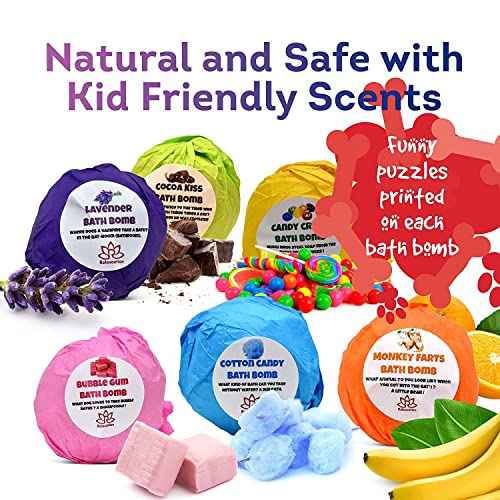 Organic Little Puppy Bath Bombs for Kids with Dog Toys Surprise Inside - Natural and Safe Bubble Bombs with Essential Oils - Bath Bombs Toys Inside ? Great Gift Set for Boys and Girls Handmade in USA