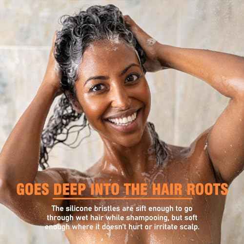 Scalp Massager Shampoo Brush, Scalp Scrubber for Dandruff & Build Up, Scalp Massager Hair Growth - 100% Silicone, Plastic Free