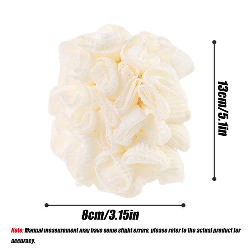 Double Sided Dual-use Bath Ball Body Scrub exfoliating Shower Gel Foam Bathroom soap Bubble Bath Flower Cleaning Shower Accessories（Yellow Lemon）