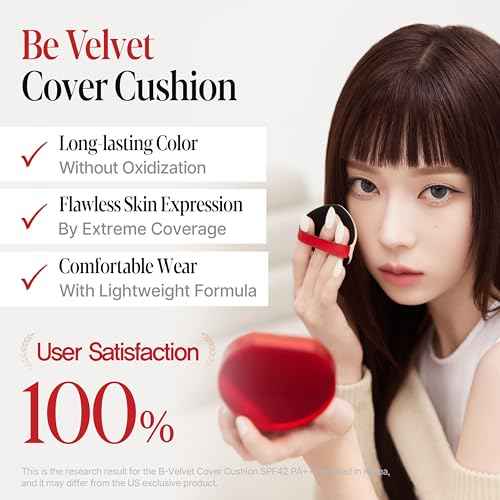 Espoir Be Velvet Cushion Foundation #23 Beige | Quick and Easy Coverage with Long-lasting Color by Zero Oxidation, Velvety Smooth Finish & Lightweight Formula, Vegan, Korean Makeup, 0.46 oz