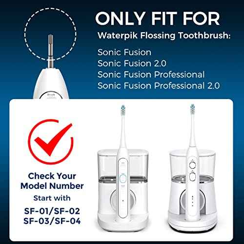 6 Pack Toothbrush Replacement Heads Compatible with WaterPik Sonic Fusion 2.0, FitMount Flossing Brush Head Fit for Water-Pic SF-01W SF-02W and 2.0 SF-03 SF-04