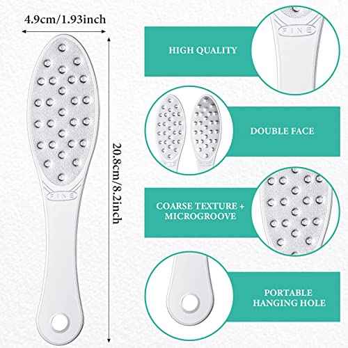2 Pcs Stainless Steel Foot Scraper Metal Foot File Double Sided File Callus Remover Professional Feet Rasp Scrubber for Wet or Dry Skin Easy to Clean Pedicure Tool Heel