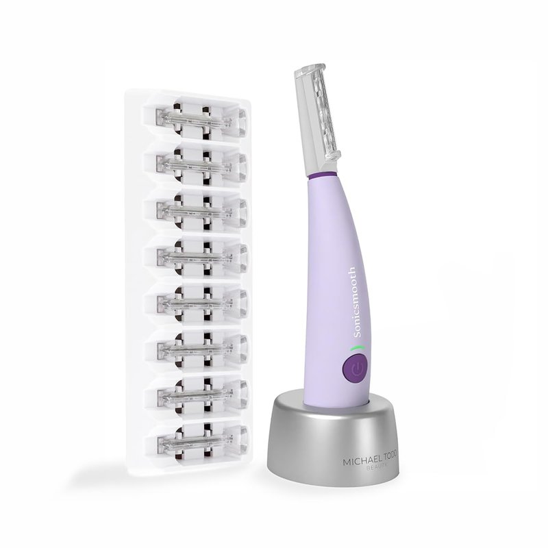 Michael Todd Beauty Sonicsmooth Dermaplane Razor - Women's Face & Eyebrow Trimmer | 8 Weeks of Blades
