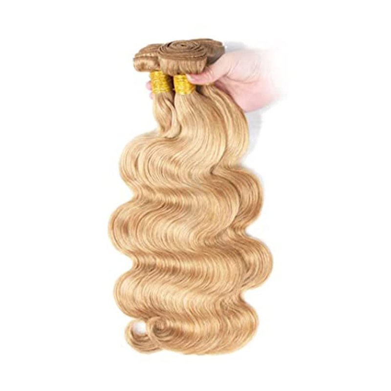 Skiennix Blonde Body Wave Hair Extensions - 3 Bundles of Unprocessed Virgin Brazilian Hair | 8, 10, 12 Inch