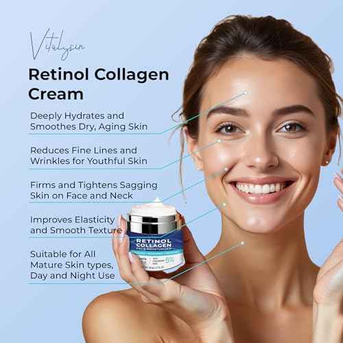 Face Moisturizer for Aging Skin: Wrinkle Cream for Older Women and Men 50 and 60 plus with Retinol, Collagen and Hyaluronic Acid ? Facial Moisturizer for Mature Skin, 1.7 fl. Oz (Medium, Unscented)
