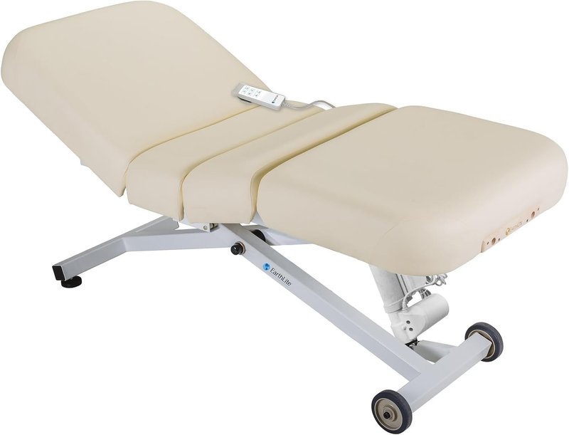 EarthLite Ellora Electric Lift Massage Table - Manual Tilt, Made in USA, 32" x 73", Vanilla Crème