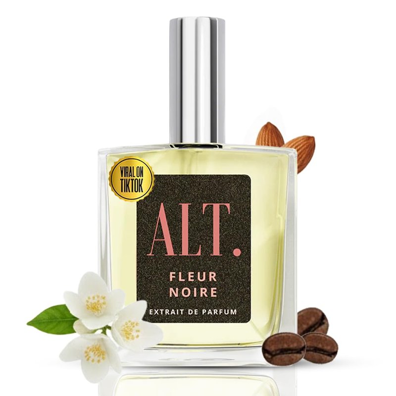 ALT. FRAGRANCES Fleur Noire - Inspired by Black Opium Perfume for Women, Extrait de Parfum, Long Lasting Fragrance with Coffee, Jasmine & Vanilla Notes, 100ml