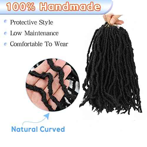 Soft Locs 10 Inch Faux Locs Crochet Hair 7 Packs Short Soft Locs Crochet Hair For Kids Pre Looped Soft Faux Loc Butterfly Hair Crochet Braids(10inch, 7 Packs, 1B)
