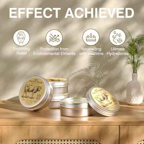 Beef Tallow for Skin, Tallow and Honey Cream,Tallow Face Moisturizer, Natural Grass-Fed Beef Tallow Balm with Raw Honey Moisturizing Cream for Body Lotion Skin Care for Skin (2.47 Oz)