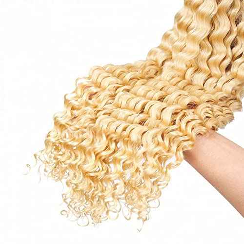 34 34 34 Inch 613 Bundles Human Hair Blonde Deep Wave Bundle Unprocessed Virgin Remy Hair 3 Bundles 613 Deep Wave Bundle Hair Weave