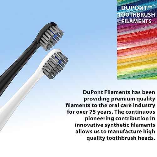 Flossing Toothbrush Head Replacement, 3 Count, Compatible with Water-pik Sonic Fusion / 2.0 SF-01, SF-02, SF03 & SF-04 (Black, Full Size(3Packs))
