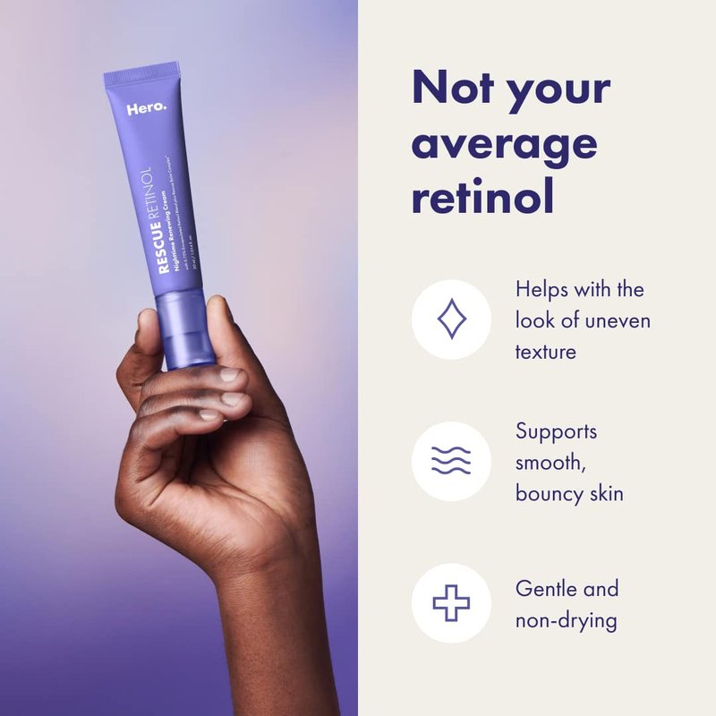 Rescue Retinol Nighttime Renewing Cream - Helps With the Look of Uneven Texture and Post-Blemish Marks - Gentle, Non-Drying Formula, Introduction Retinol - Safe for Sensitive Skin (30 ml)