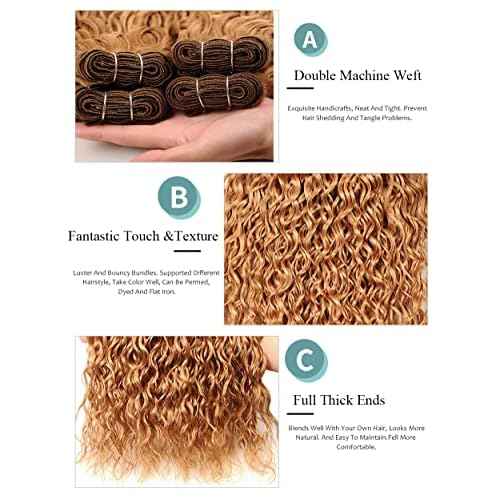 18 20 22 Inch Honey Blonde Human Hair Bundles 27 Kinky Curly Bundles Brazilian Grade 8A Virgin Hair Extensions Blonde Curly Bundle