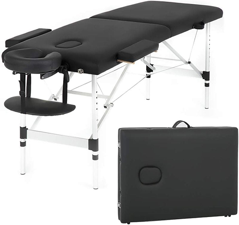 Aluminium Massage Table - Portable Height Adjustable Spa Bed | 24-Inch Wide, Non-Woven Carry Bag for Facial & Tattoo Care
