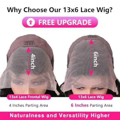 Caijuxing 16 Inch Bob Wig Human Hair 13x6 HD Lace Frontal Wig 220% Density Body Wave Lace Front Wigs Human Hair Pre Plucked Bob Wigs for Women Natural Black