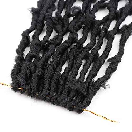 5 Packs 30 Inch Butterfly Locs Crochet Hair for Black Women Distressed Faux Locs Pre looped Pre-twisted Braids Crochet Locs for Black Women (30 inch 5 pack, 1b)