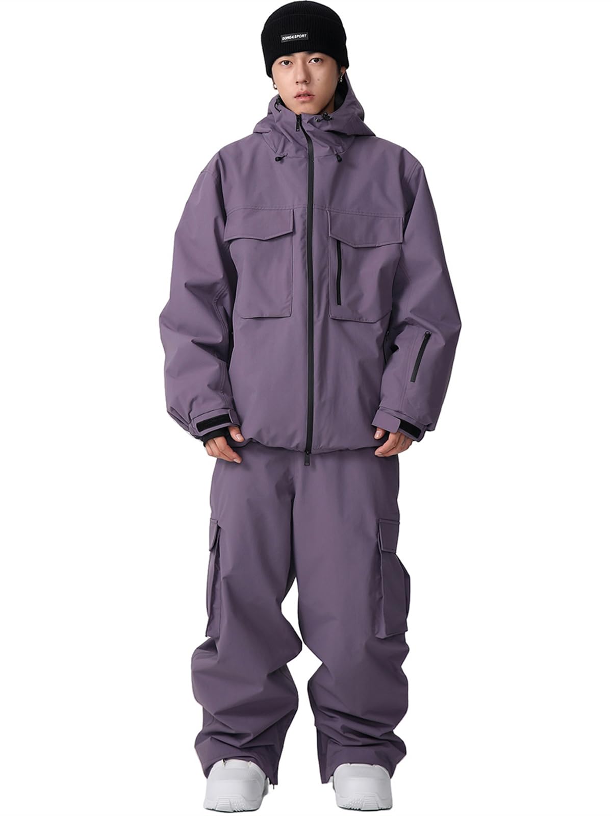 Women's Snow Snowboard Suits Baggy Men's Ski Jacket and Pants Set Insulated Snowsuits Waterproof Winter(Purple,S)