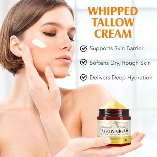 Beef Tallow for Skin, Tallow and Honey Cream Natural Tallow Face Moisturizer,Hydrating Beef Tallow Balm Deeply Moisturizing for Face & Body Skin Care