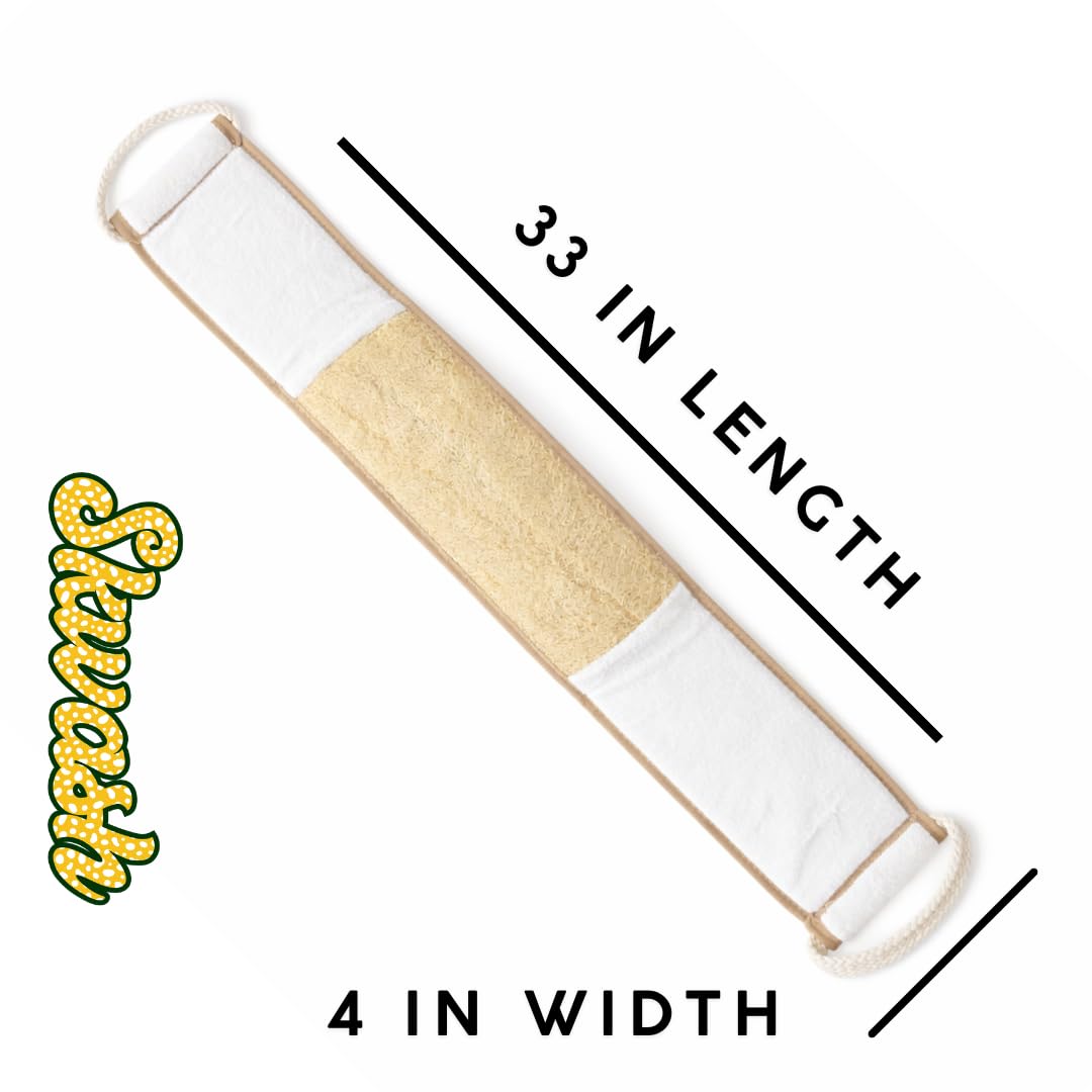Skwash, Natural XL Back loofah, Cotton Back