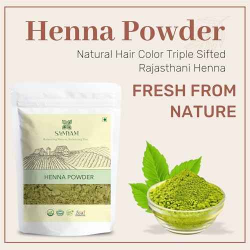 SAMYAM Pure Henna Powder - 1 Kg (2.2 lb) | Natural Hair Color, Triple Sifted Rajasthani Henna, PPD Free
