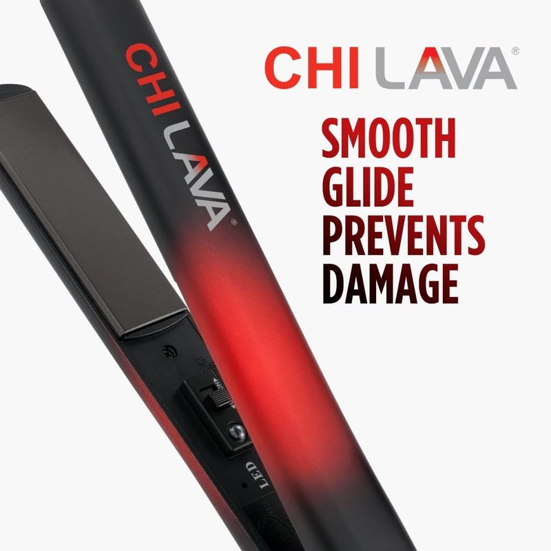 CHI Lava Ceramic 1″ Flat Iron | Volcanic Lava Plates for Smooth Styling, 11 ft Swivel Cord