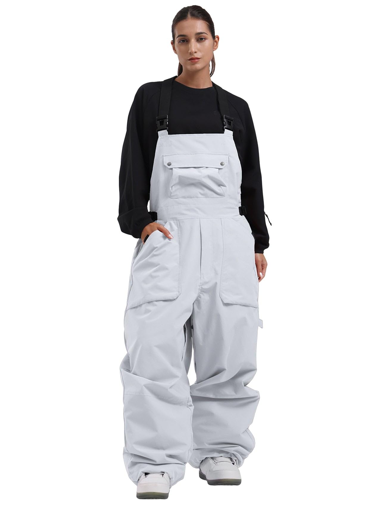 GSOU SNOW Women Snow Bibs Pants Baggy Snowboard Pant Ski Pants Bibs Overalls Waterproof Windproof Insulated