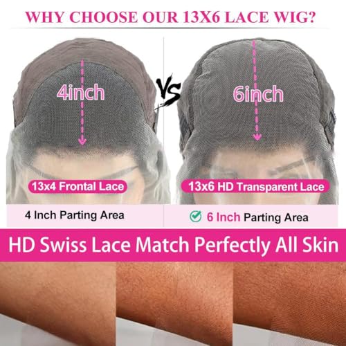 13x6 Body Wave Lace Front Wigs Human Hair Pre Plucked 250% Density HD Transparent Lace Frontal Wigs Human Hair for Women 12A Glueless Wigs with Baby Hair (250% density 13x6 Body wig, 22 Inch)
