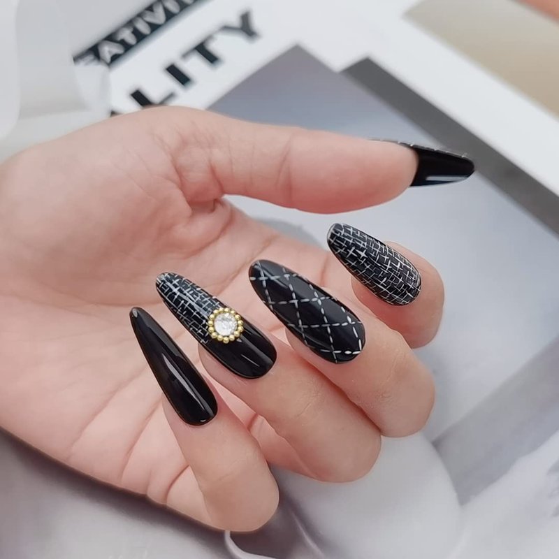 AIMEILI Hema Free Gel Nail Polish, Cruelty Free, Vegan, Soak Off U V LED Nail Lacquer, Black Wine Red Blue Glitter Color Gel Set Of 6pcs X 10ml - Kit Set 21