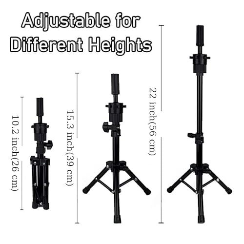 18" MQHIHI Mannequin Head Human Hair with Tripod Set, 100% Real Hair Cosmetology Manikin Doll Head for Hairdresser Practice Braiding with Tripod Set and Tools