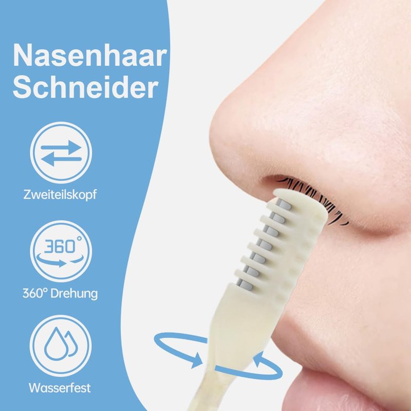 2-in-1 Nasal Hair Cutter, 2026 New Manual 360° Rotating Nostril Hair Removal Tool with Storage Box, Nose Hair Trimmer Travel Essentials for Women and Men (Beige, 3)