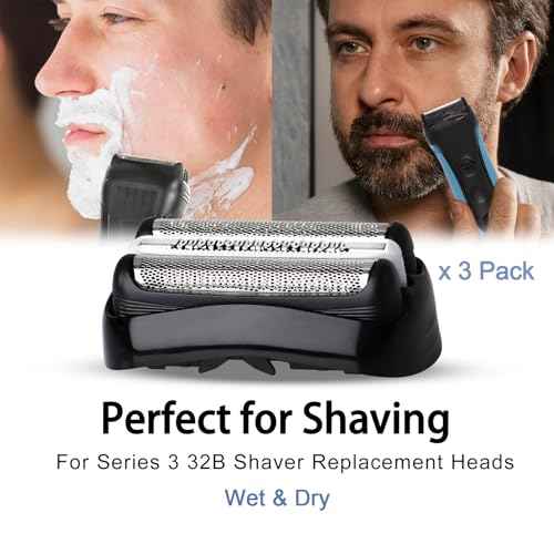 3 Pack 32B S3 Electric Replacement Heads for All Series 3 Shavers, Suitable for S3 3040s 3080s-4 370cc 3070cc 3000s 3010, 3090cc Etc.