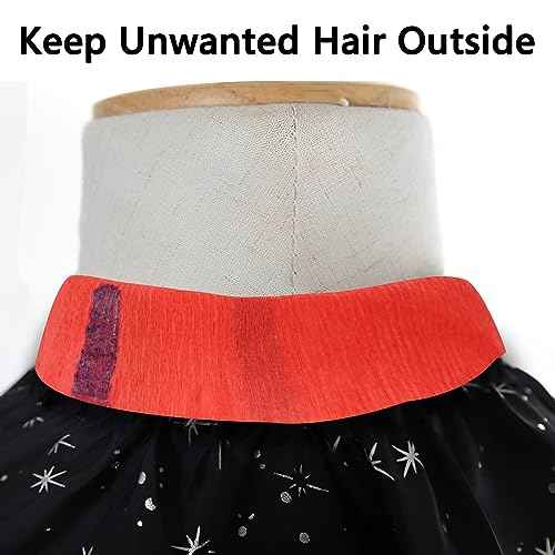 Flexible Paper Neck Strips for Salon Hair Cutting - 5 Rolls, 500 Red Disposable & Water-Resistant Self-Adhering Barber Supplies