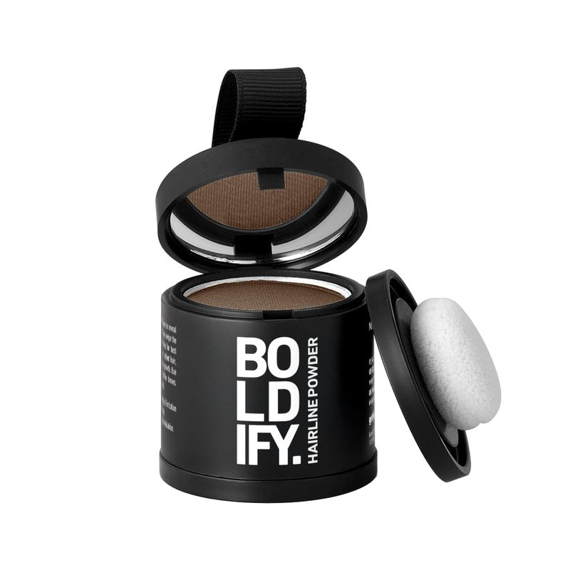 BOLDIFY Hairline Powder - Water-Resistant Root Touch Up for Gray Coverage | 10g Light Brown, 24-Hour Stain-Proof Solution
