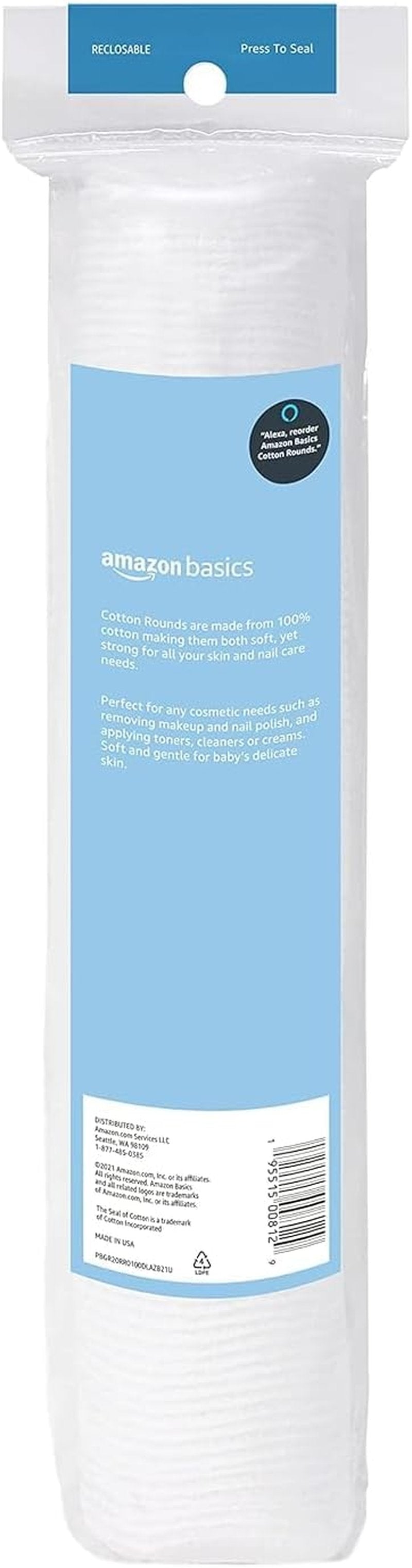Hypoallergenic Cotton Rounds for Makeup Removal | 100 Count Pack